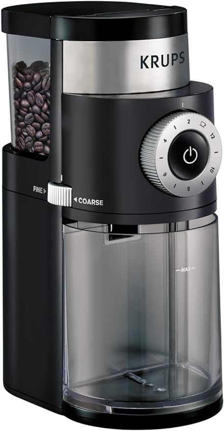 KRUPS Precision Burr Coffee Grinder – 12 Settings, 8oz Capacity