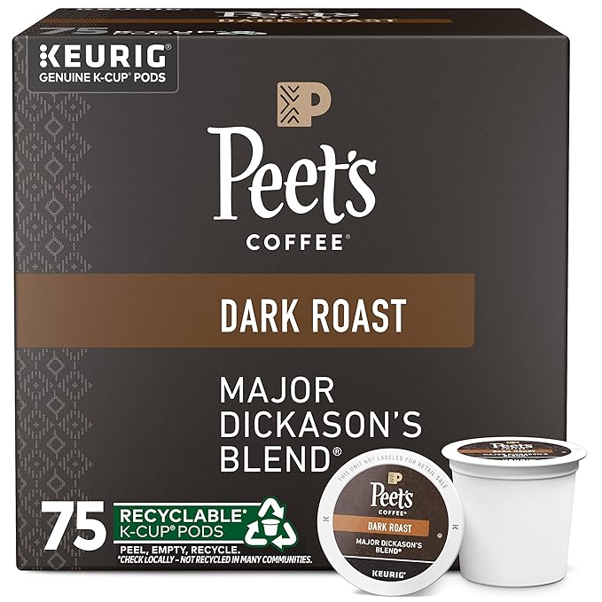 Peet's Coffee Major Dickason's Dark Roast K-Cups – 75 Ct