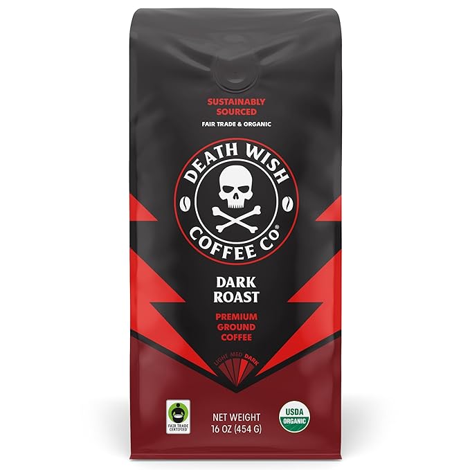 Death Wish Coffee Co. Organic Dark Roast Ground Coffee 16oz
