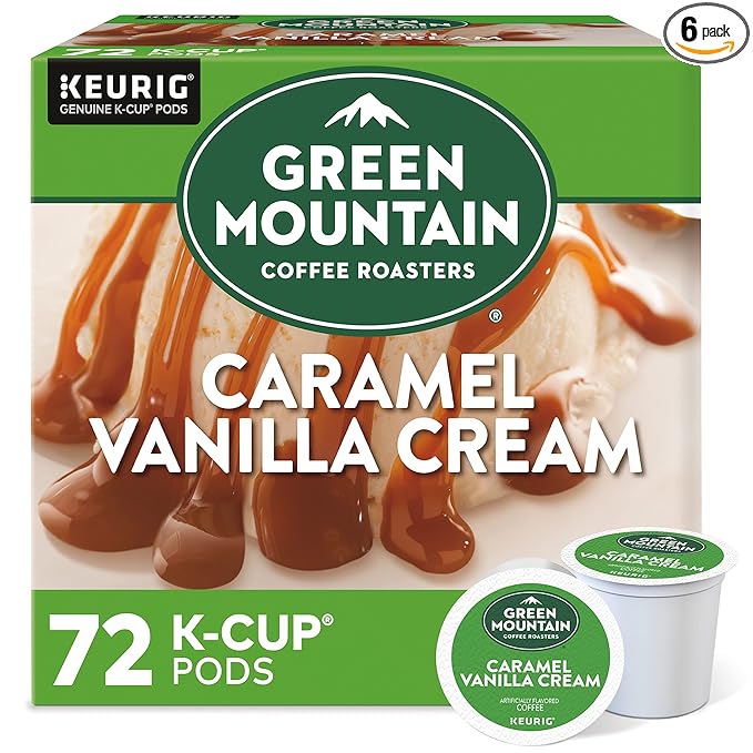 Green Mountain Caramel Vanilla Cream Light Roast Pods – 72 Ct